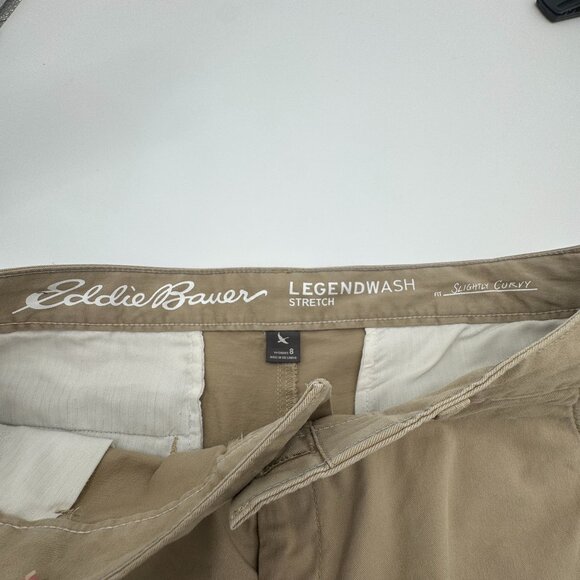 Eddie Bauer Tan Legend Wash Stretch Slightly Curvy Women's Shorts Size 8 - Picture 6 of 7